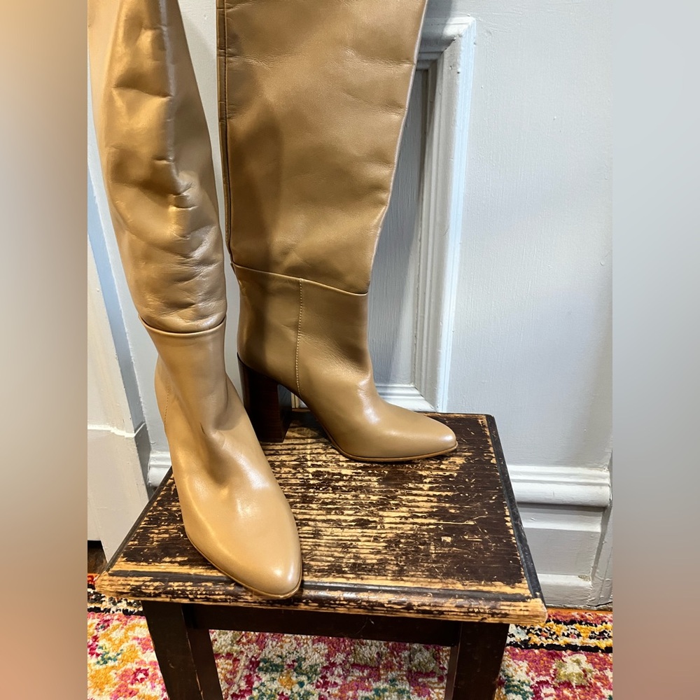 Zara Tan Over the Knee Boots